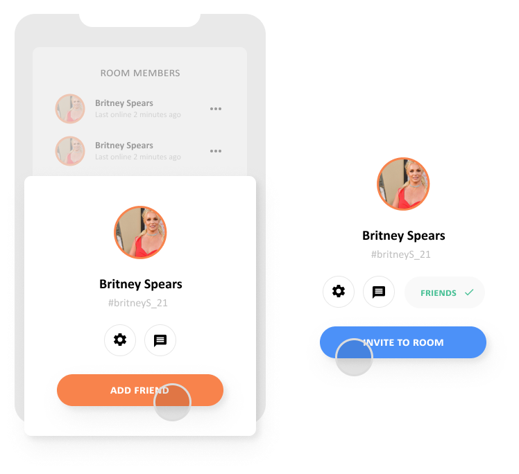 Spacebar interface for adding and inviting friends to call